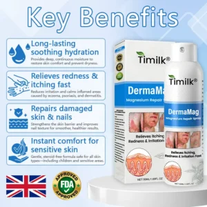 ✅ Official Store: Timilk® DermaMag Magnesium Repair Spray 🔥 FDA Certified (Clinically Proven Relief for Psoriasis, Eczema, and Chronic Skin Irritation 🌿)
