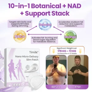 Timilk® Nano Micro-Delivery Slim Patch — Moringa·Berberine x NAD+ 10-in-1