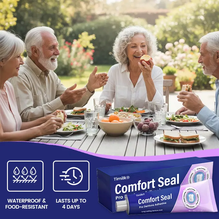 🔥 LIMITED SPECIAL OFFER 🔥 Timilk® Comfort Seal Pro Denture Adhesive🦷💜FDA Certified (Clinically Proven 96- Hour Lock Hold for Secure, Comfortable & Zinc-Free Denture Fit) (Copy)
